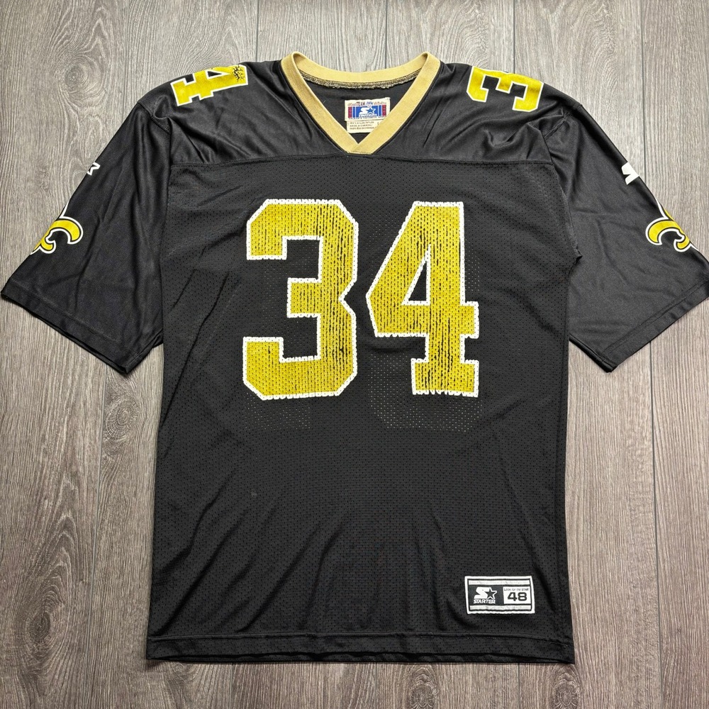 Vintage Starter Ricky Williams New Orleans Saints Jersey Black Gold Mens 48 L